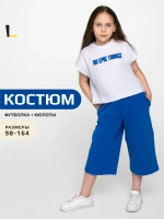 Костюм для девочки на лето с кюлотами