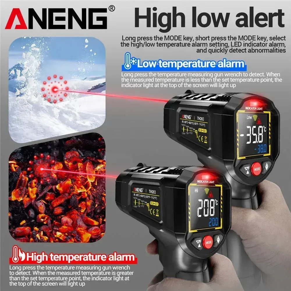 Пирометр (бесконтактный термометр) ANENG TH203