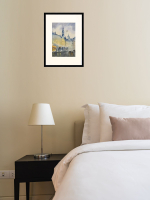 Картина авторская акварельная в паспарту 21х30 см на стену для интерьера "Дождь в Амстердаме"