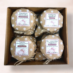 Набор натурального меда, 4 баночки по 150 гр., Алтай, 2025