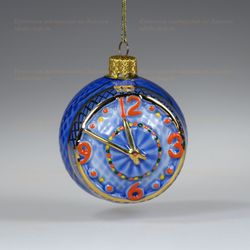 Елочная игрушка Шар фарфоровый "Часы"