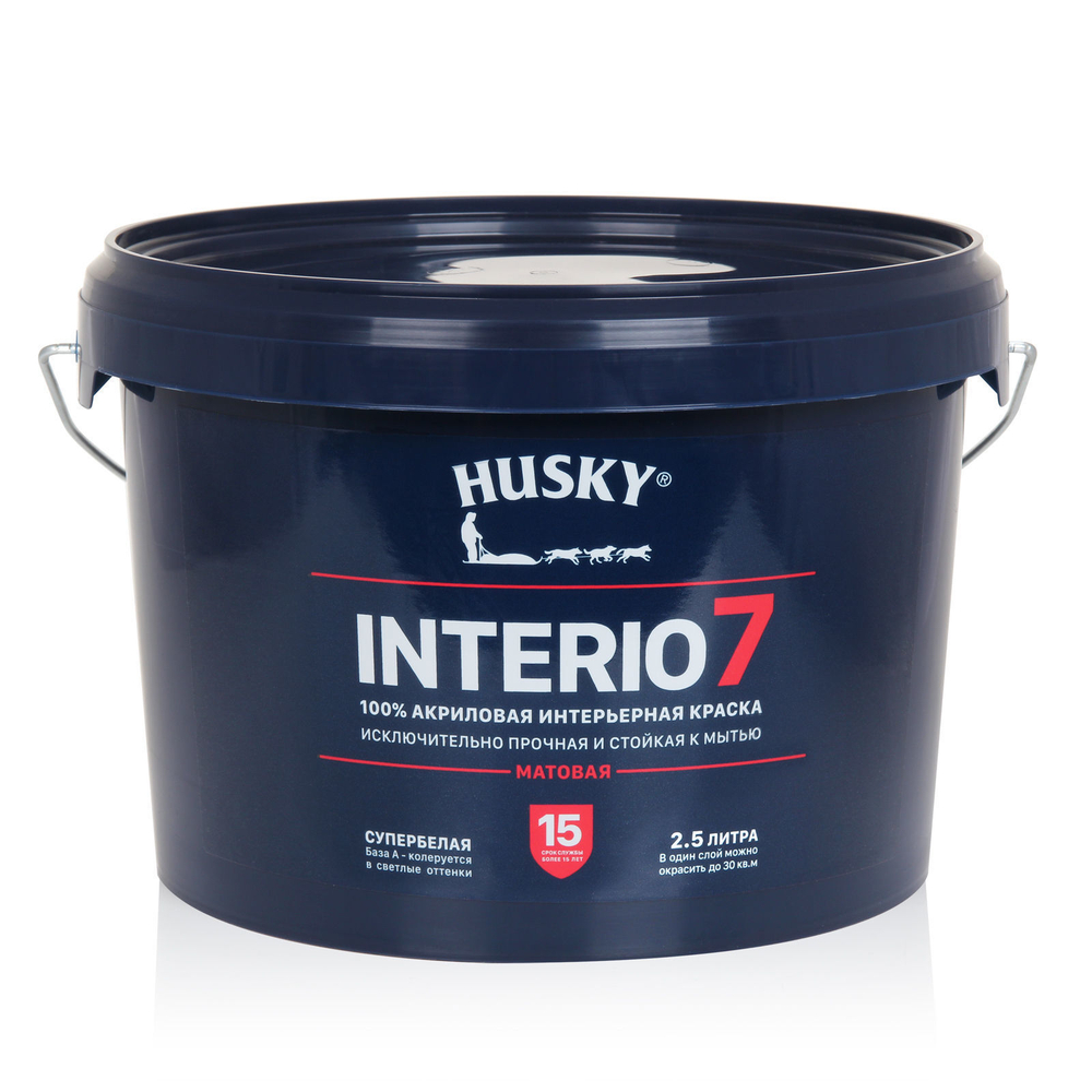 HUSKY INTERIO 7 матовая интерьерная краска 9 литров