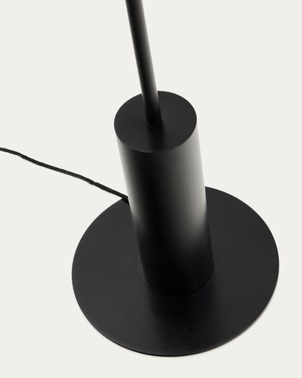 Напольные светильники Nibla из чёрного металла с абажуром из белой глины