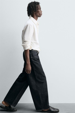 ZARA ДЖИНСЫ WIDE FIT, СИНИЙ