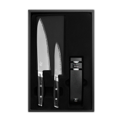 Набор ножей 2шт и точилка Yaxell Mon 3 слоя