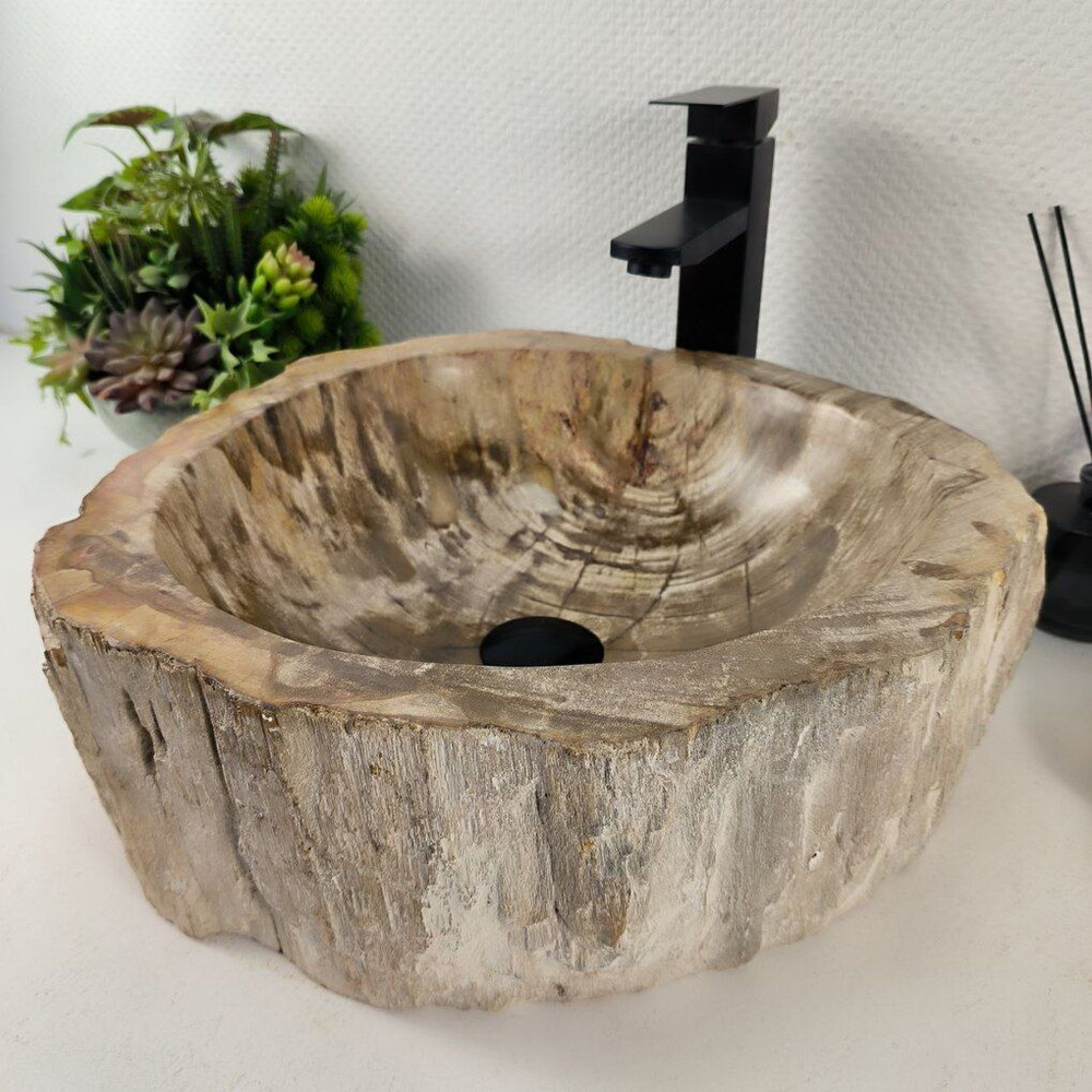 Каменная раковина из окаменелого дерева OD-04343 (44*43*15) 0175 из натурального камня