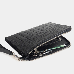 Сумка мужская Hector из кожи аллигатора, черного цвета