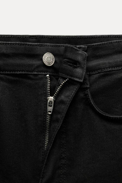 ZARA МОДЕЛИРУЮЩИЕ ДЖИНСЫ TRF С ВЫСОКОЙ ПОСАДКОЙ, ЧЕРНЫЙ