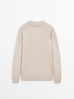 Massimo Dutti Свитер из смесовой шерсти, бежевый