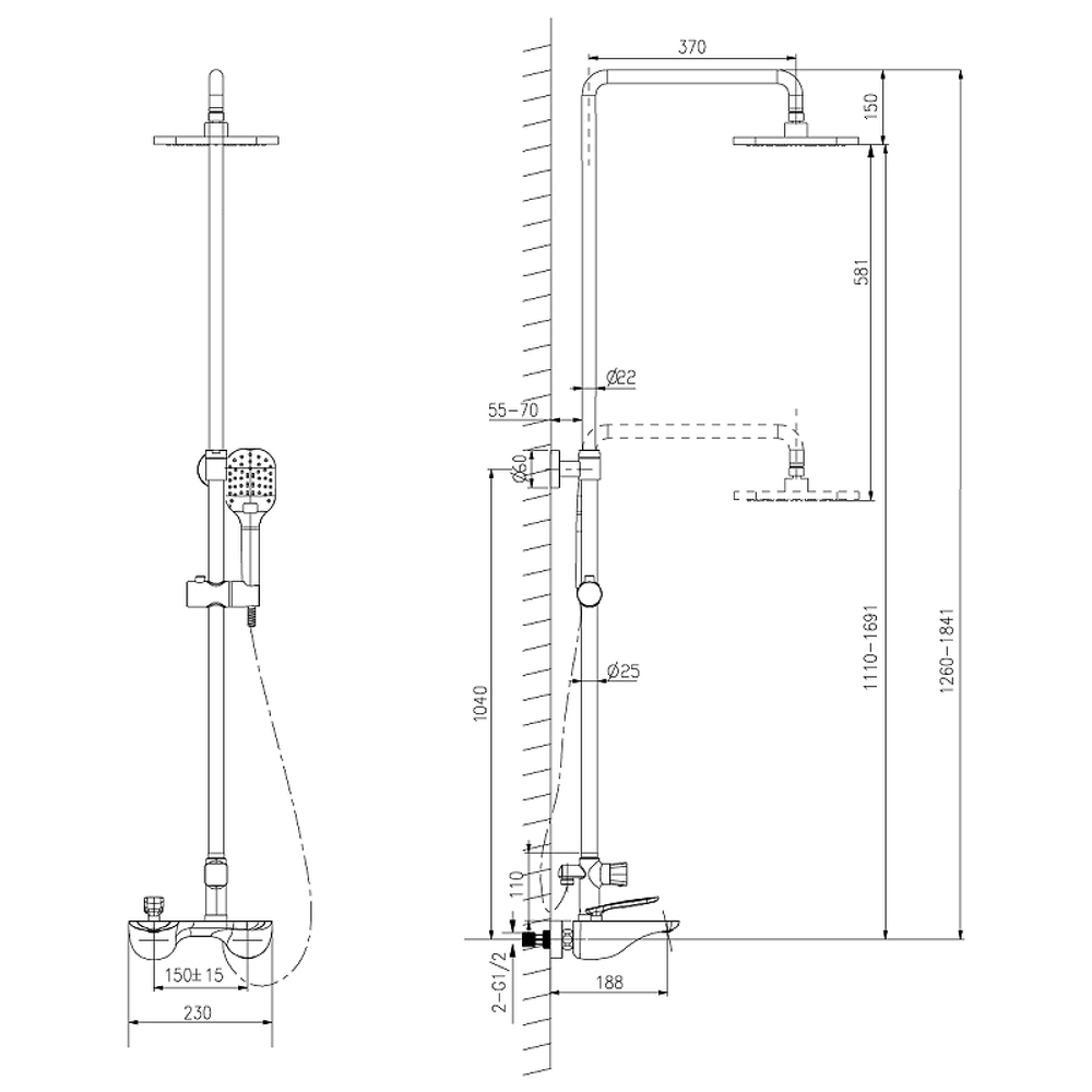 Душевая система Lemark Bellario LM6862C Хром