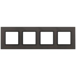 14-5104-32 ЭРА Рамка на 4 поста, стекло, Эра Elegance, серый+антр
