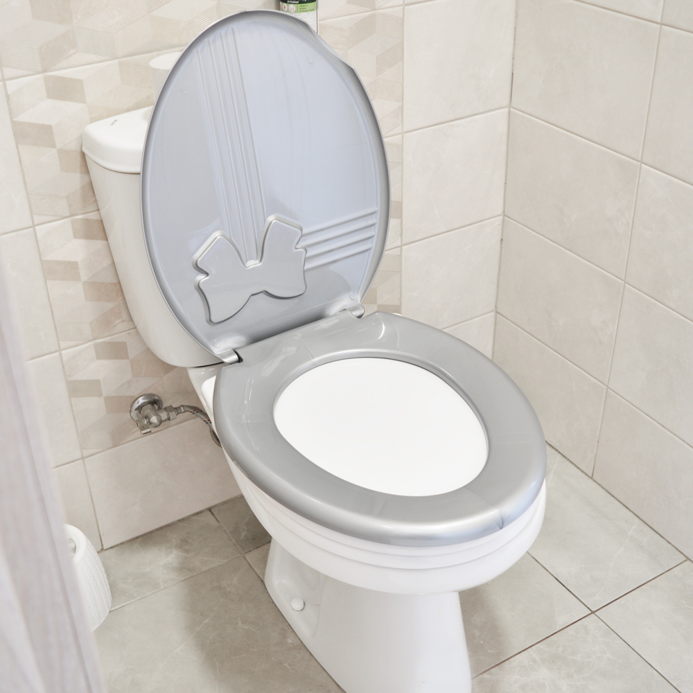 Сиденье для унитаза "Комфорт Люкс" серебристый перламутр/серебристый перламутр