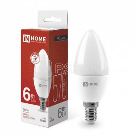 Лампа светодиод. Е14 6Вт LED-СВЕЧА-VC 4000К 230В 480Лм IN-HOME