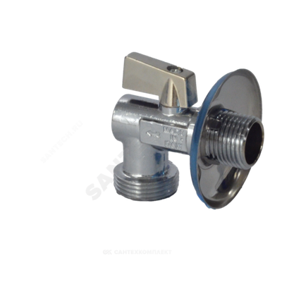 Кран шаровой латунь бытовой хром угловой R614 G1/2"х3/4" Ру10 НР переходной флажок с отражателем Giacomini R614X004