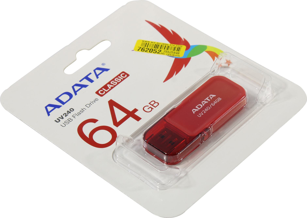ADATA UV240 &lt;AUV240-64G-RRD&gt; USB2.0  Flash Drive  64Gb
