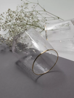 Набор шестигранных бокалов, 550мл, золотая кайма, 2 шт.