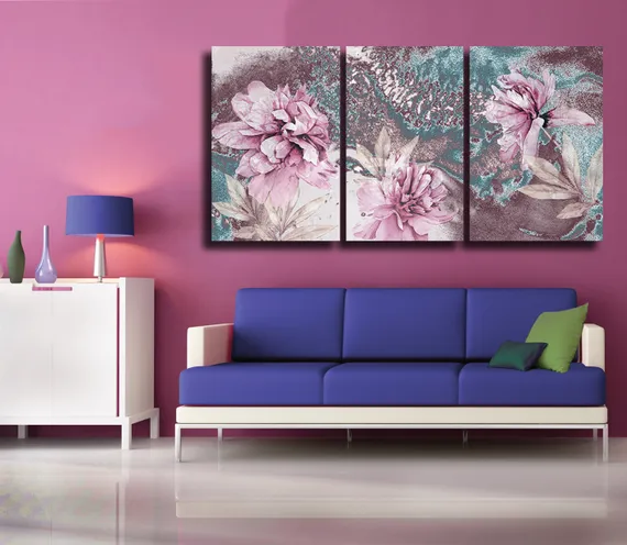 Модульная картина "Розовый пион"