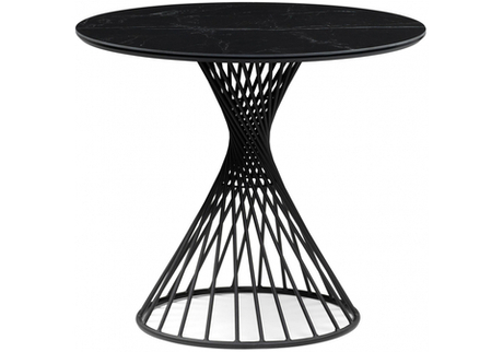 Керамический стол Woodville Вивиен 90х90х75 черный мрамор shakespeare black, черный, ножки черные