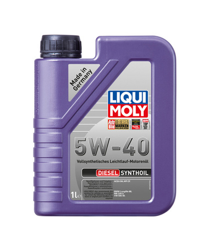 Масло Liqui Moly Diesel Synthoil 5W40 CF A3/B4 (1л) ПАО-синтетика