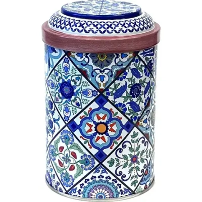 Банка жестяная Времена года (синяя) Ц99h145v110-01963