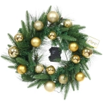 Венок хвойный «Сказочное чудо» d-40 см, ПВХ, литой ПВХ, Золото