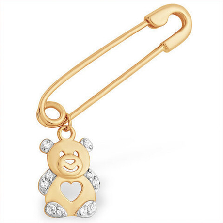 Булавка из золота с фианитами