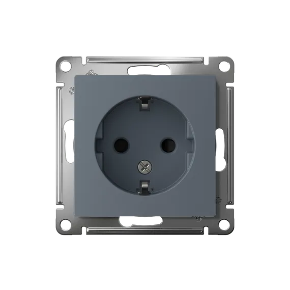 Розетка 1-м СП AtlasDesign 16А IP20 с заземл. защ. шторки механизм грифель SE ATN000745