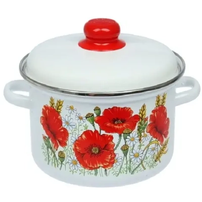 Кастрюля эмалированная 2л с рисунком 01-1610/4