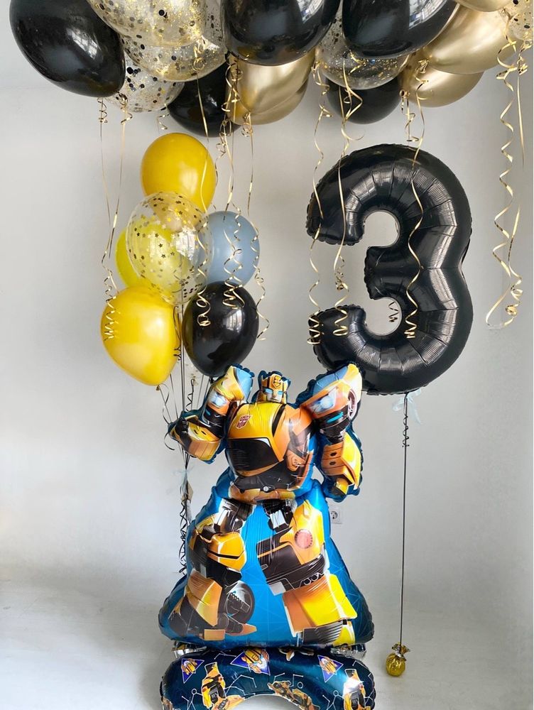 Воздушные гелиевые шарики с доставкой по Хабаровску Трансформер/Бамблби/Робот №5093