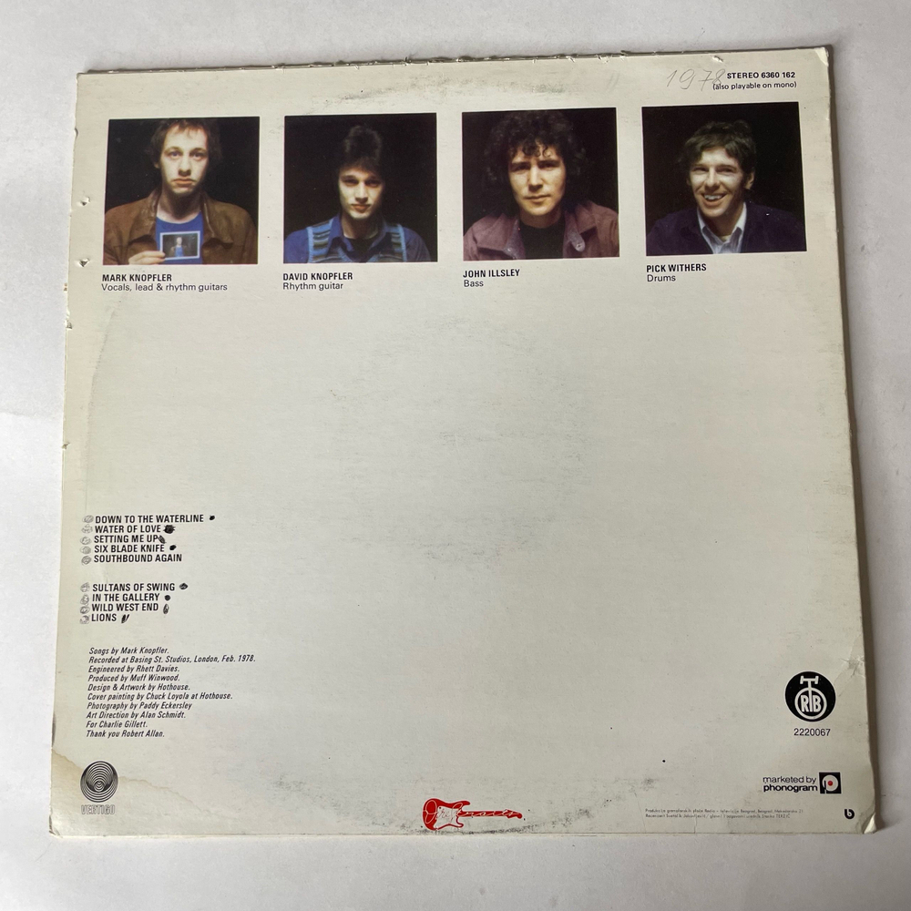 Винтажная виниловая пластинка LP Dire Straits Sultans Of Swing (Югославия 1980)