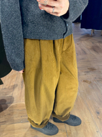 Брюки-бананы из коричневого вельвета