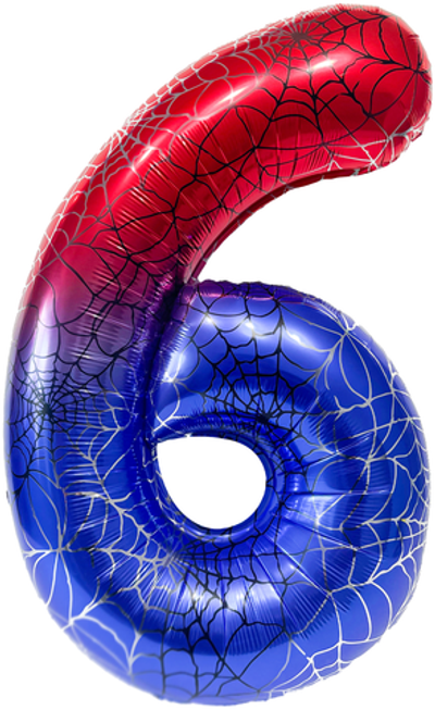 Цифра 6 "Героическая тема" (40''/102 см) Красный/Синий