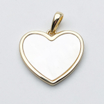 Подвеска Сердце, позолота, перламутр, размер 18*20 мм + бейл, цена за 1 шт