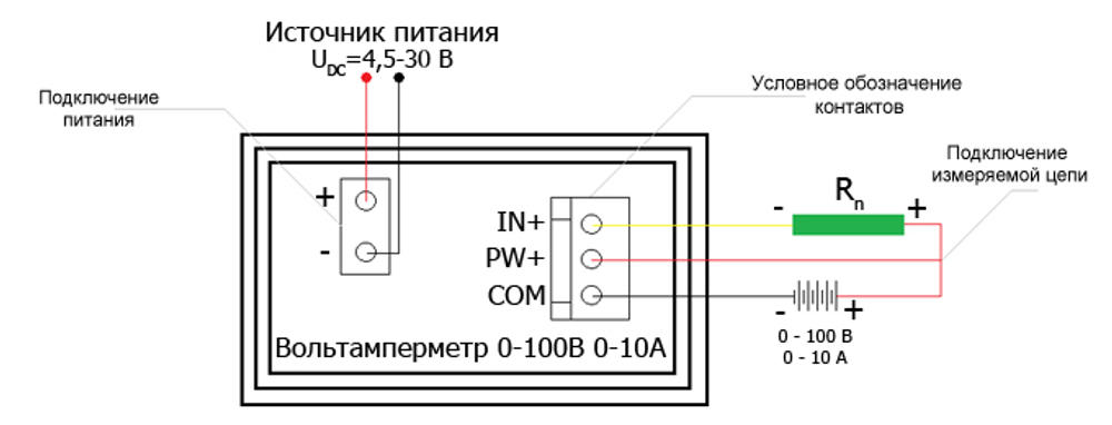 ампервольтметр  0-100в    0-10а