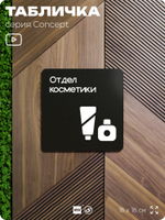 Табличка Отдел косметики, на дверь и стену, информационная и навигационная, серия CONCEPT, 18х18 см, пластиковая, Айдентика Технолоджи