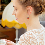 LEFIREL' Серьги серебряные женские "Физалис" с цветами из муранского стекла / ювелирные украшения из родированного серебра 925