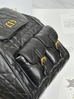 Рюкзак Dior Caro женский кожаный в черном цвете