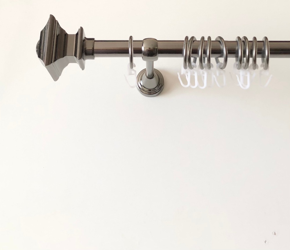 Карниз для штор "Верди" d19 мм однорядный, цвет черный никель