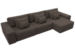 Диван угловой Лига-074 угол универсальный РОГОЖКА Амур 05 коричневый