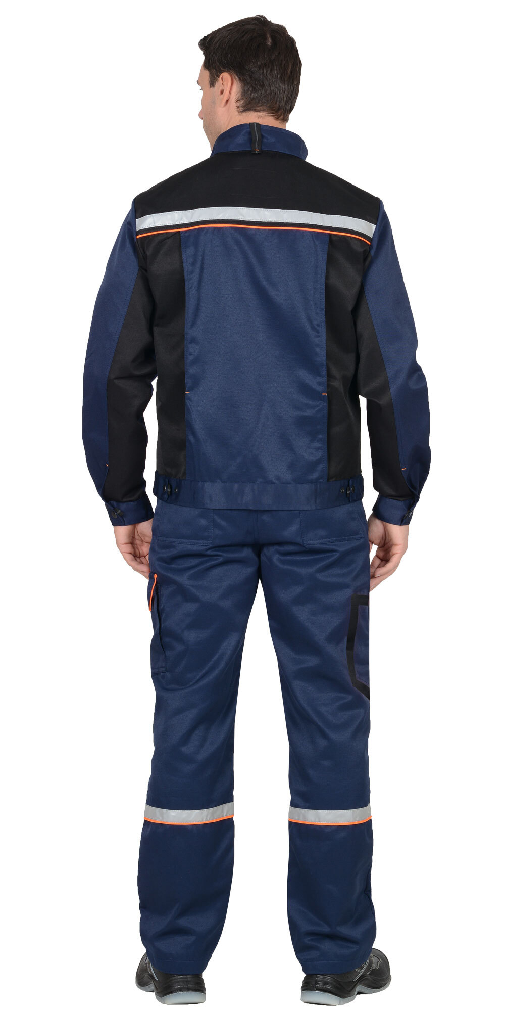 Костюм  куртка, полукомбинезон  темно-синий с черным с СОП 25мм