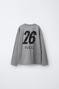 ZARA ФУТБОЛКА С ПРИНТОМ UEFA CHAMPIONS LEAGUE ®, СЕРЫЙ