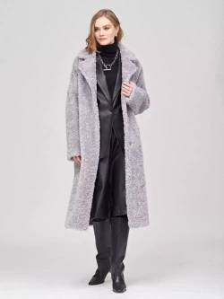 Шуба женская Чебурашка Тедди, серая, SilverFox