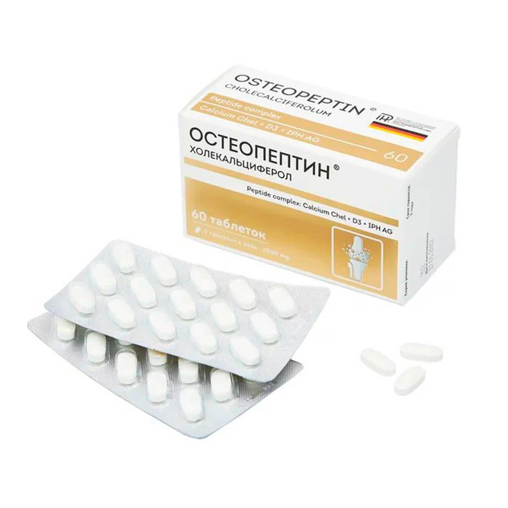 Остеопептин кальций хелат, от остеопороза, для костей 60 таблеток