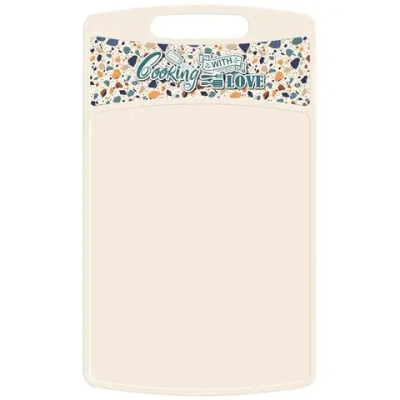 Доска разделочная Bergamo прямоугольная 335x220x4мм с декором Терраццо, Светло-бежевый