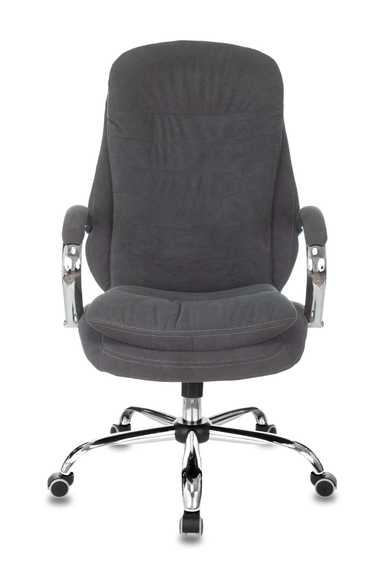 Кресло руководителя Бюрократ T-9950SL Fabric серый Alfa 44 крестов. металл хром