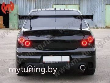 Задний бампер в стиле INGS Extreem для Mitsubishi Lancer 9 (под двойной выхлоп)
