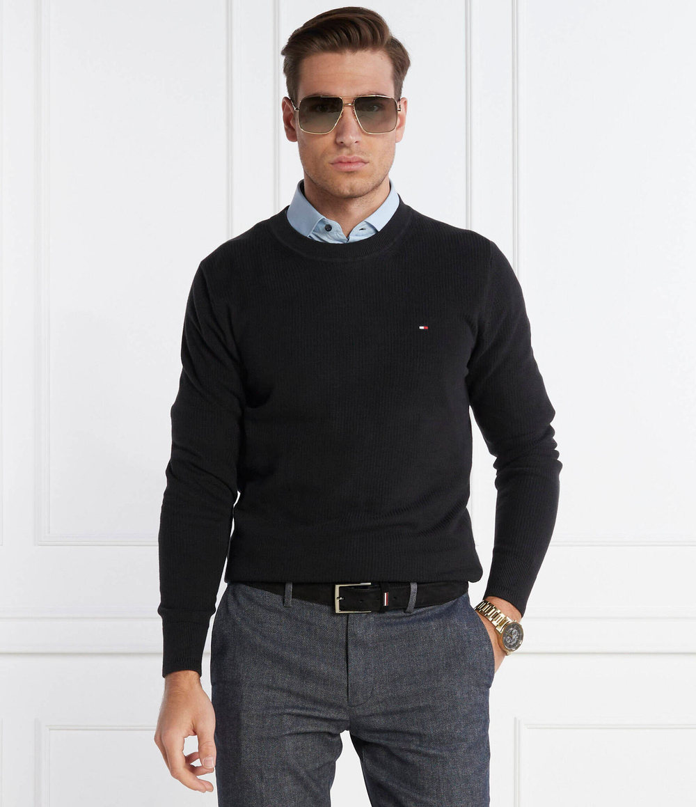 Свитер CHAIN RIDGE STRUCTURE Tommy Hilfiger - черный(MW0MW33511)