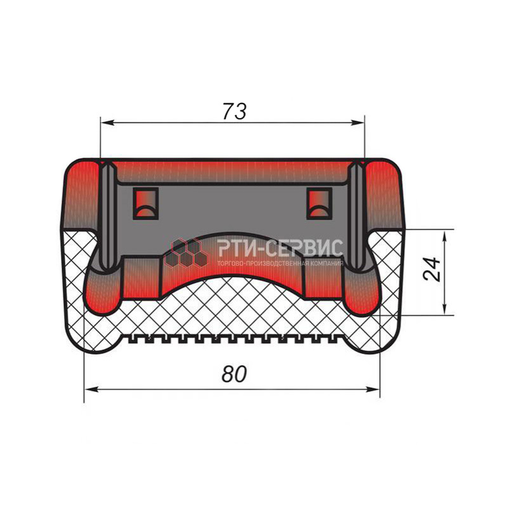 Резиновая накладка (РТИ-СЕРВИС 1060) для страховочной стойки под автомобиль 2 т.