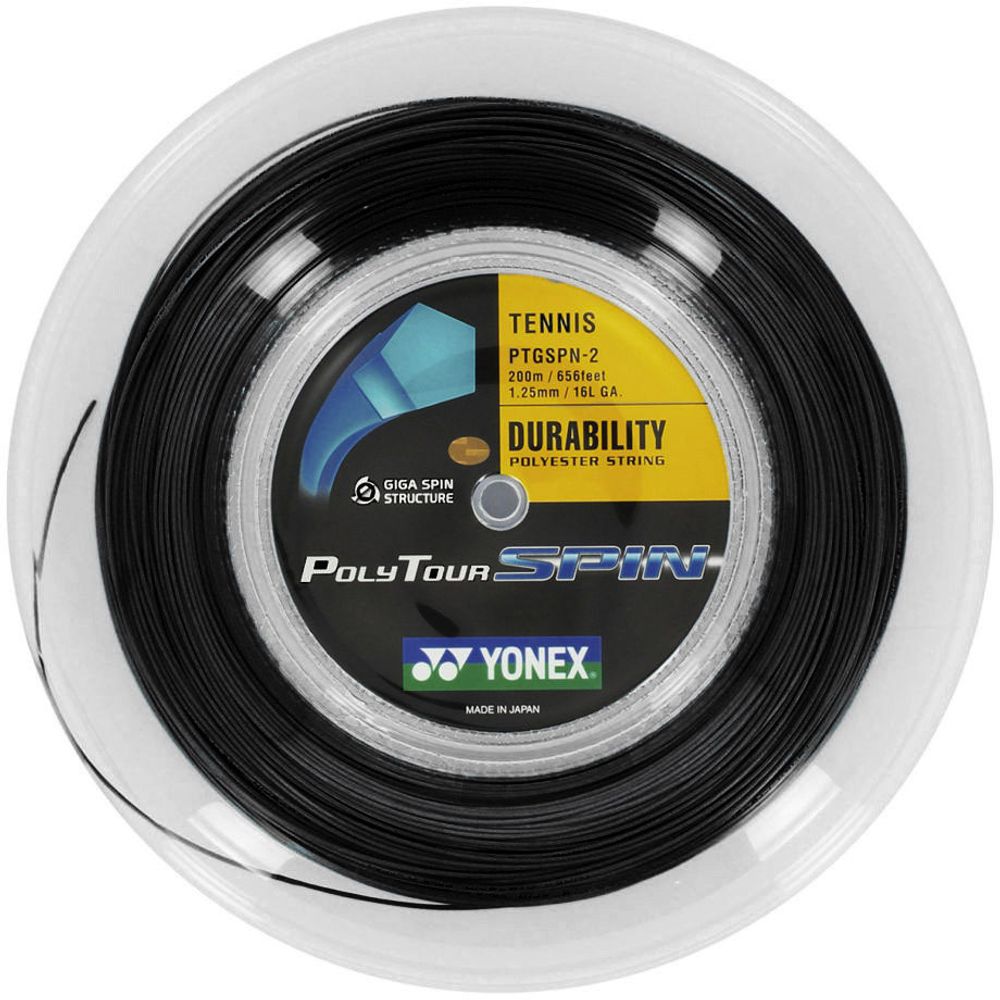 Теннисные струны Yonex Poly Tour Spin (200 m) - черный