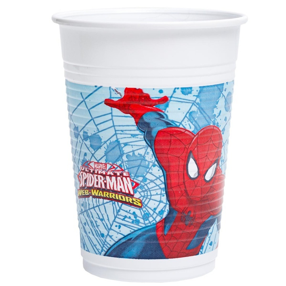 Стаканы пластиковые «Человек-паук», 200 мл, 8 шт